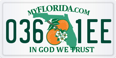 FL license plate 0361EE