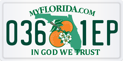 FL license plate 0361EP