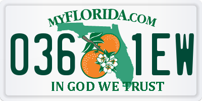 FL license plate 0361EW