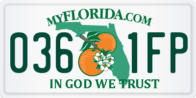 FL license plate 0361FP