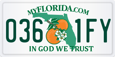 FL license plate 0361FY