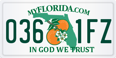 FL license plate 0361FZ