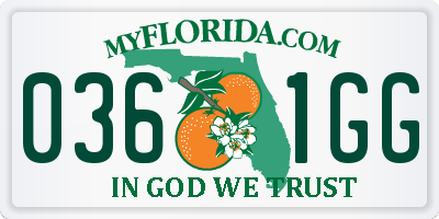 FL license plate 0361GG