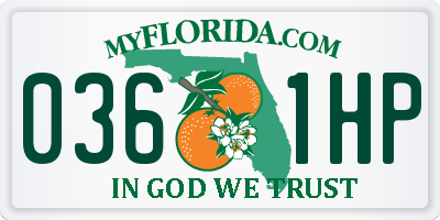 FL license plate 0361HP