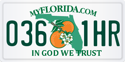 FL license plate 0361HR
