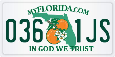 FL license plate 0361JS