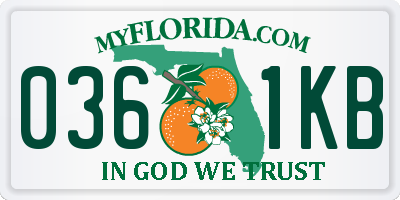 FL license plate 0361KB