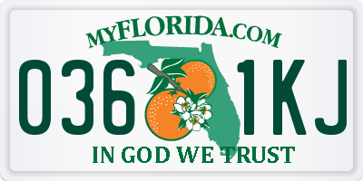 FL license plate 0361KJ