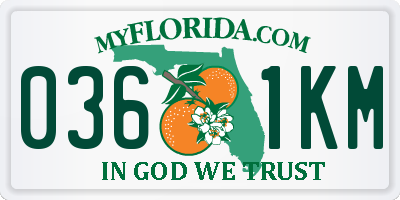 FL license plate 0361KM