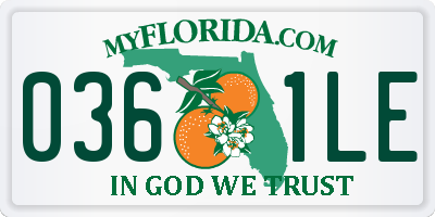 FL license plate 0361LE