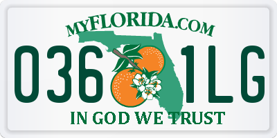 FL license plate 0361LG
