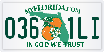 FL license plate 0361LI