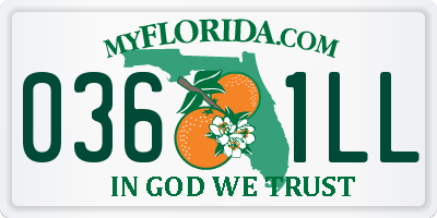 FL license plate 0361LL