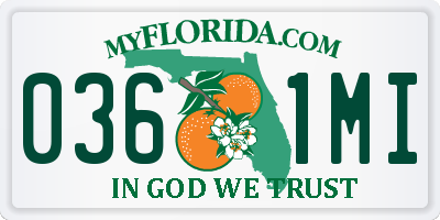 FL license plate 0361MI