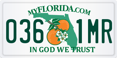 FL license plate 0361MR