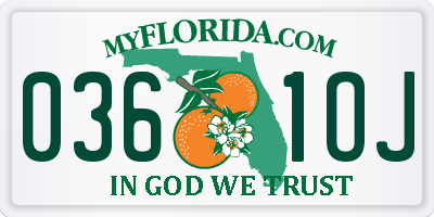 FL license plate 0361OJ
