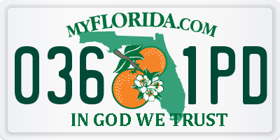 FL license plate 0361PD