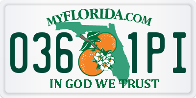 FL license plate 0361PI