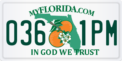 FL license plate 0361PM