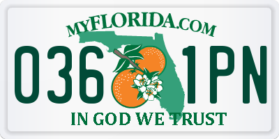 FL license plate 0361PN