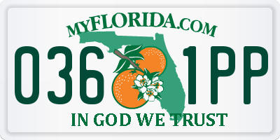 FL license plate 0361PP