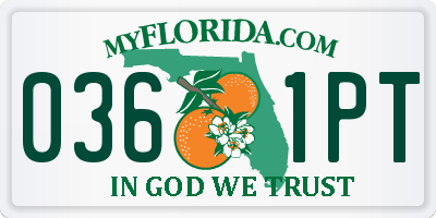 FL license plate 0361PT