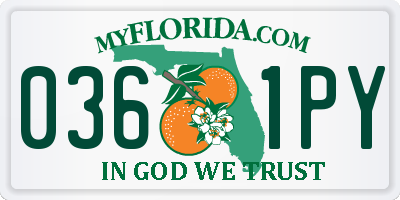 FL license plate 0361PY