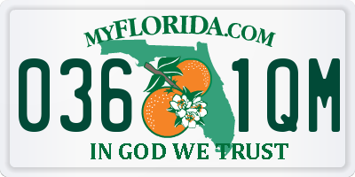 FL license plate 0361QM