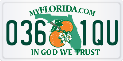 FL license plate 0361QU