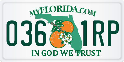 FL license plate 0361RP