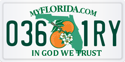 FL license plate 0361RY