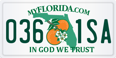 FL license plate 0361SA