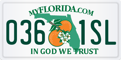 FL license plate 0361SL