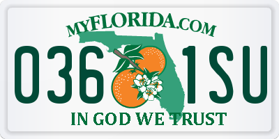 FL license plate 0361SU