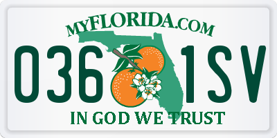FL license plate 0361SV