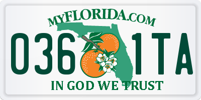 FL license plate 0361TA