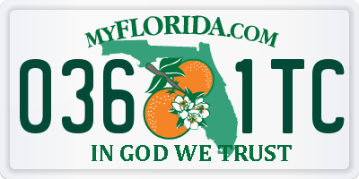 FL license plate 0361TC