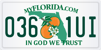 FL license plate 0361UI