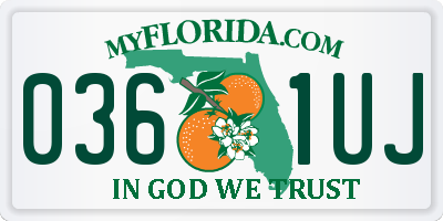 FL license plate 0361UJ