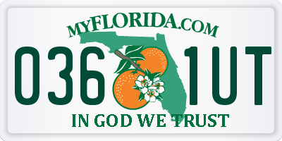 FL license plate 0361UT