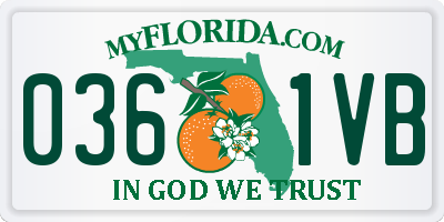 FL license plate 0361VB