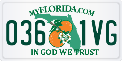 FL license plate 0361VG