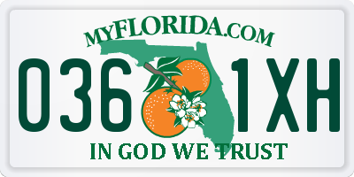 FL license plate 0361XH