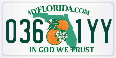 FL license plate 0361YY