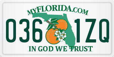 FL license plate 0361ZQ