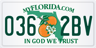FL license plate 0362BV
