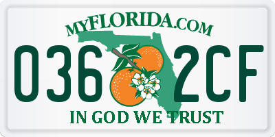 FL license plate 0362CF