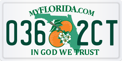 FL license plate 0362CT