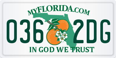 FL license plate 0362DG