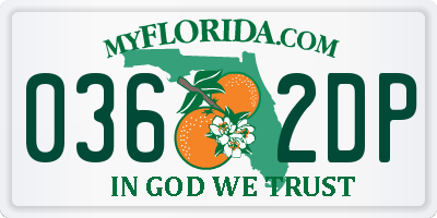 FL license plate 0362DP